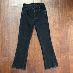 Anine Bing Black Jeans with Raw Hemline, Closet Staple, Size 25